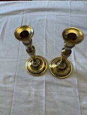 Victorian Pair Of Candle Holders. 9”inch High- Base 4” Wide. Excellent Condition