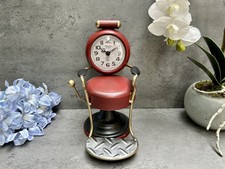 Barber Chair Desk Clock Red