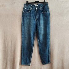 Selected Femme Womens Mom Fit Faded Dark Blue Wash High Rise Size W 29 L 26