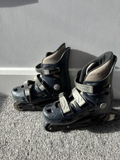 Navy Blue Grey Rollerblades