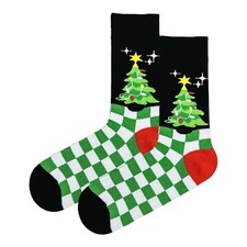Christmas Tree Socks/Checkered Fun Socks/Christmas Gifts Socks/Unisex Socks