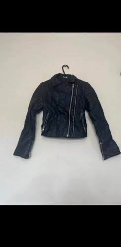 Black leather like - black, biker