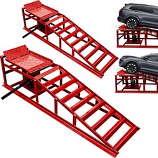 2 Pack Hydraulic Car Ramps 4410lbs/2T Capacity Low Profile Car Lift Service Ramp