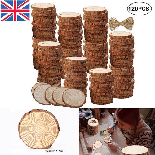 120pcs wood slices - 120pcs, round