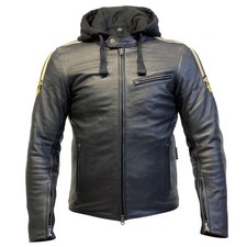 Frank Thomas Smart Leather Motorcycle Jacket Mens Black