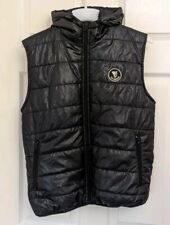 Guinness Black Hooded Zip Up Puffer Bodywarmer Gilet Size Medium 