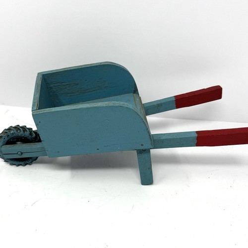Vintage wood mini wheelbarrow - vintage,