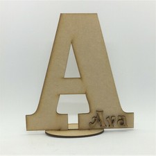 Plaque ALPHABET LETTERS free standing Wall hun 20cm personalised name MDF Wooden