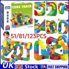 Klick Rail Electric Train Set, 51-123PCS Electric Train Set Flexible Race Track