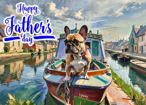 French bulldog boat - french,