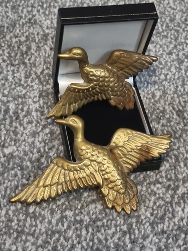 Vintage brass flying - brass, ducks