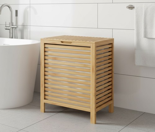 Wooden laundry basket bamboo - laundry,