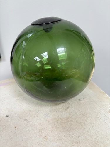 Vintage green glass fishing - glass,
