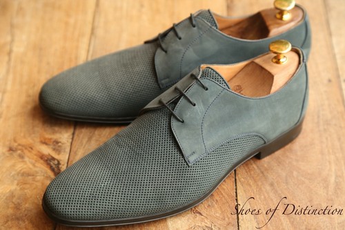 Stemar blue nubuck perforated - blue,