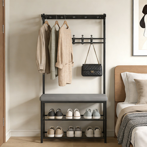 Hallway shoe bench with coat - shoe,