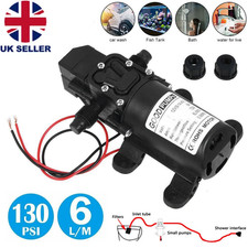 12V Water Pump High Pressure Diaphragm Self Priming 130PSI 6L/Min RV Caravan 72W