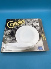 Corelle Livingware Corning Winter Frost White Set of 4 Large Plates NOS Open Box