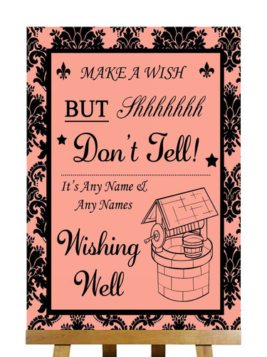 Coral black damask - coral,