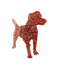 Patterdale Terrier Dog Brooch Badge Pin Scarf Fastener Gift In Glitter Acrylic