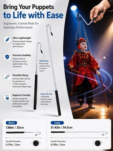 Puppet hand rod - arm, rods