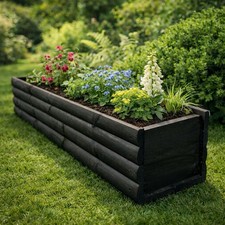 Long Wooden Trough Planter