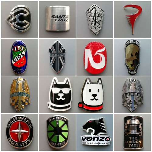 Metal bike head badge - bike,