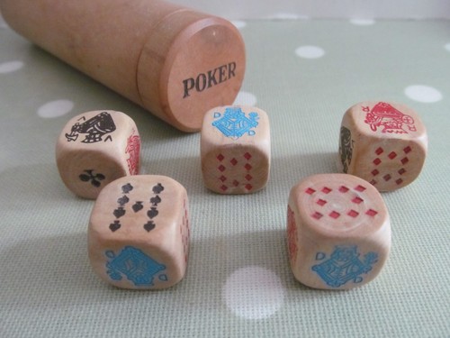 Vintage set wooden poker - vintage,