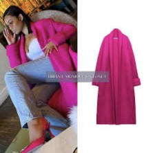 Zara Fuschia Pink Knit Coatigan Cardigan Long Coat fluffy knitted xs s 8 10 12