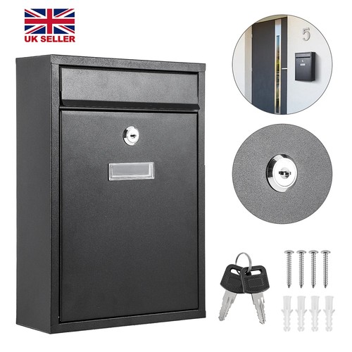 Black large letter box post - black,