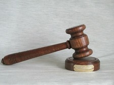 GAVEL & BLOCK ENGRAVED DARK OAK TRADITIONAL FULL SIZE AUCTIONEER BEST MAN 