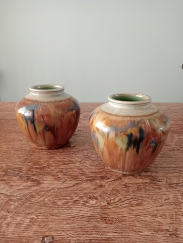 Pair doulton lambeth vases - pair,