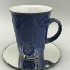 Denby Blue Abstract Coffee￼ Mug Stoneware England Mystery Pattern