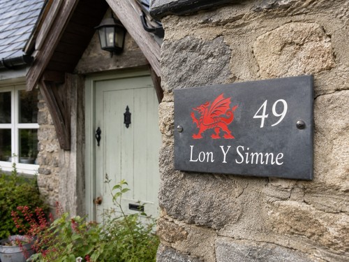 Slate engraved door plaque - engraved,