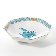 Herend Chinese Bouquet Turquoise Octagonal Plate Tray 11cm Apponyi Flower