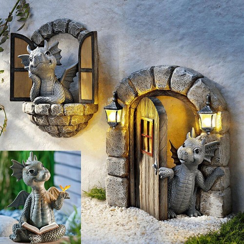 Garden dragon statue - garden,