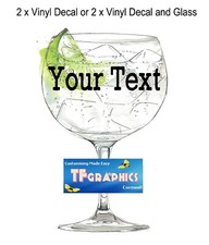 Personalised Name Gin Glass and Vinyl - Birthday Hen Night Wedding Gift Custom 