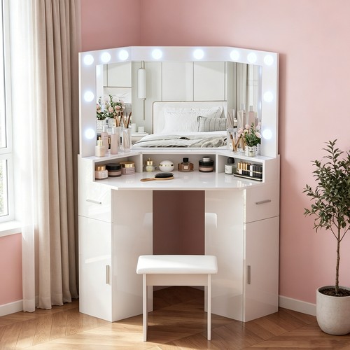 White mirred corner dressing - white,