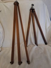 TWO VINTAGE ANTIQUE WOODEN CAMERA TRIPODS. EASTMAN KODAK