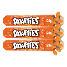 Smarties Orange Milk Chocolate 3 X 120g Giant Tubes Christmas Long Expiry