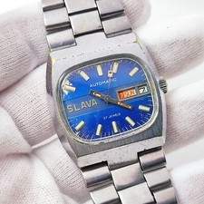 ⭐ VINTAGE Soviet watch SLAVA tank mechanical 2427 27 jewels Made in USSR 1980s.
