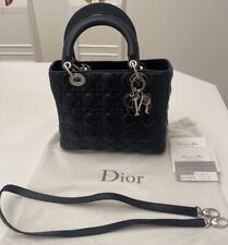 Classic Lady Dior Med Bag Dark Blue Cannage Lambskin Silver Hardware RRP £5300