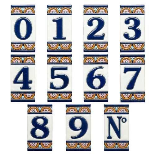 Acco azul ceramic house number - azul,