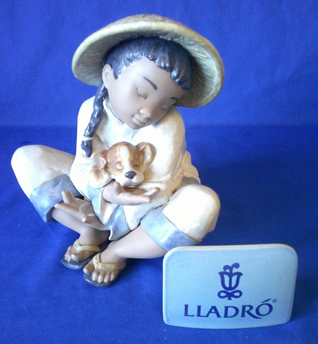 Lladro boys best friend - friend, gres