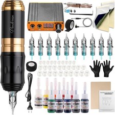 STIGMA Tattoo Machine Kit Complete Rotary Machine Set Tattoo Pen with 10Pcs for