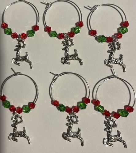 Christmas wine glass charms - wine,