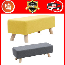 Upholstered Ottoman Footstool Pouffe Seat Stool with Wooden Legs Storage Box UK