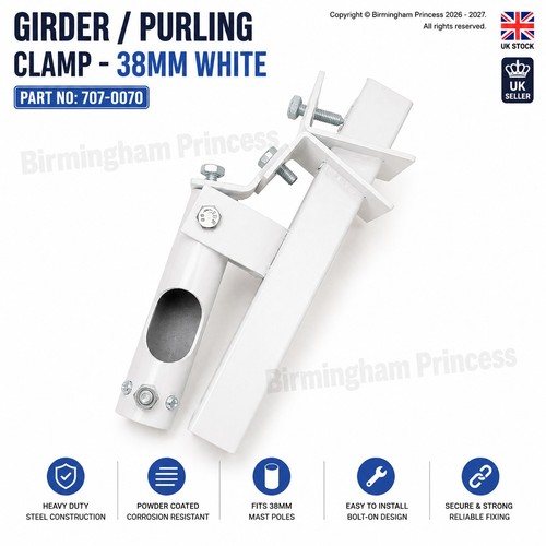 38mm white girder purling - white,