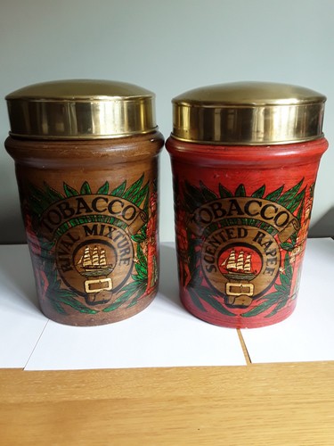 Pair vintage clay tobacco - pair,