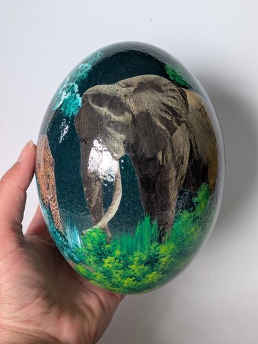 Decoupage ornamental ostrich - decoupage,