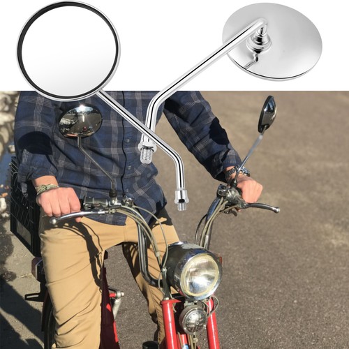 Pair chrome motorcycle round - motorcycle,